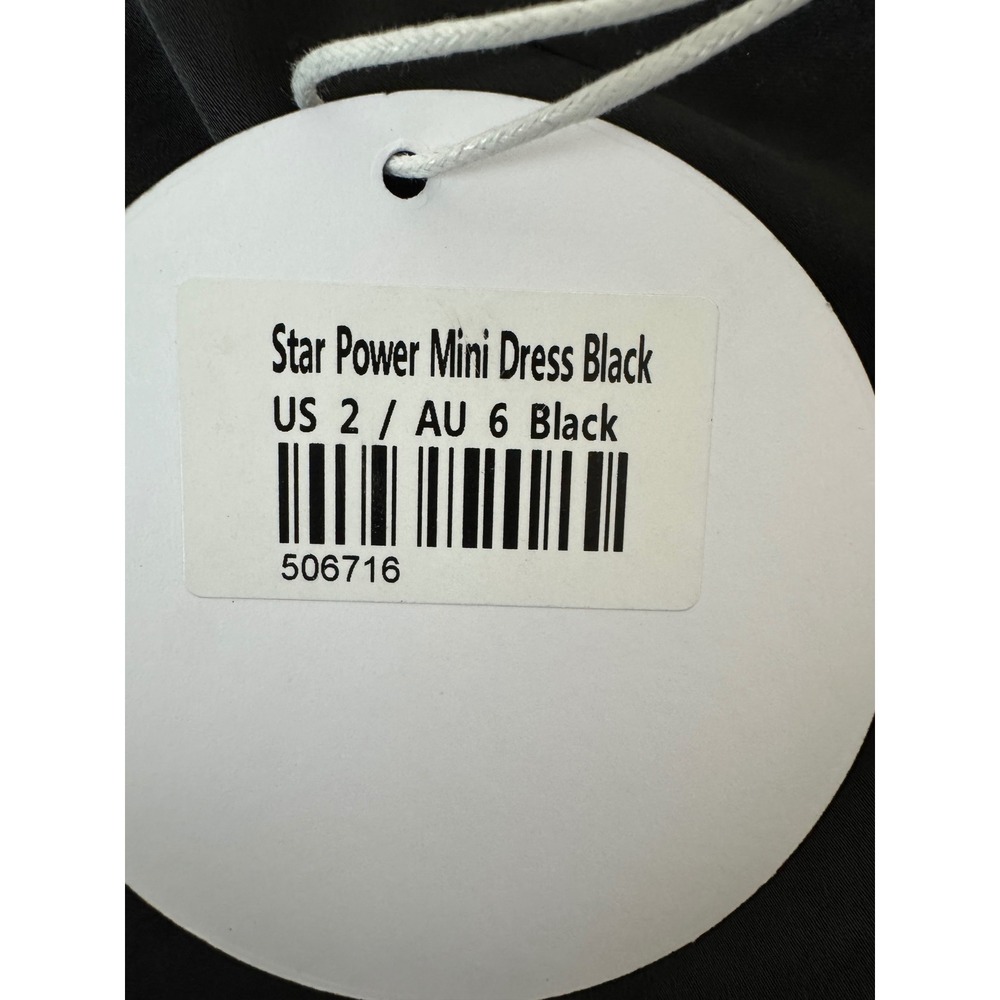 NWT Princess Polly Star Power Mini Dress Black Long‎ Sleeve Square Neck Size 2 - Picture 5 of 10